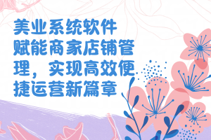 美业系统软件：赋能商家店铺管理，实现高效便捷运营新篇章
