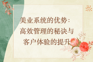 美业系统的优势:高效管理的秘诀与客户体验的提升